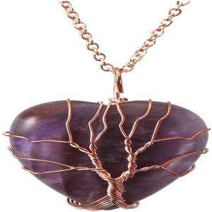 Natural Healing Crystals Necklace For Womens Girls